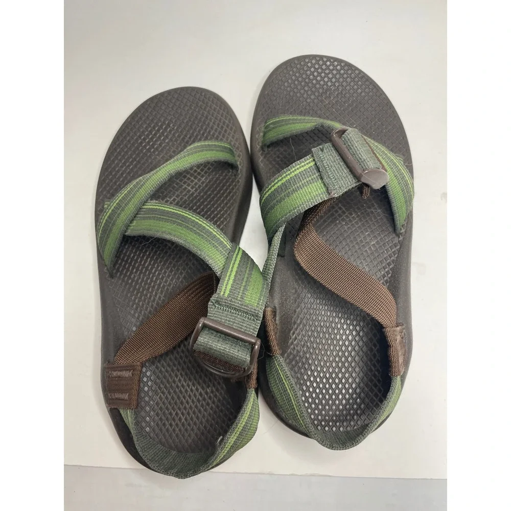 Chaco Mens Sandals Size 8 Green Brown Strappy Z1 Classic Outdoor Hiking